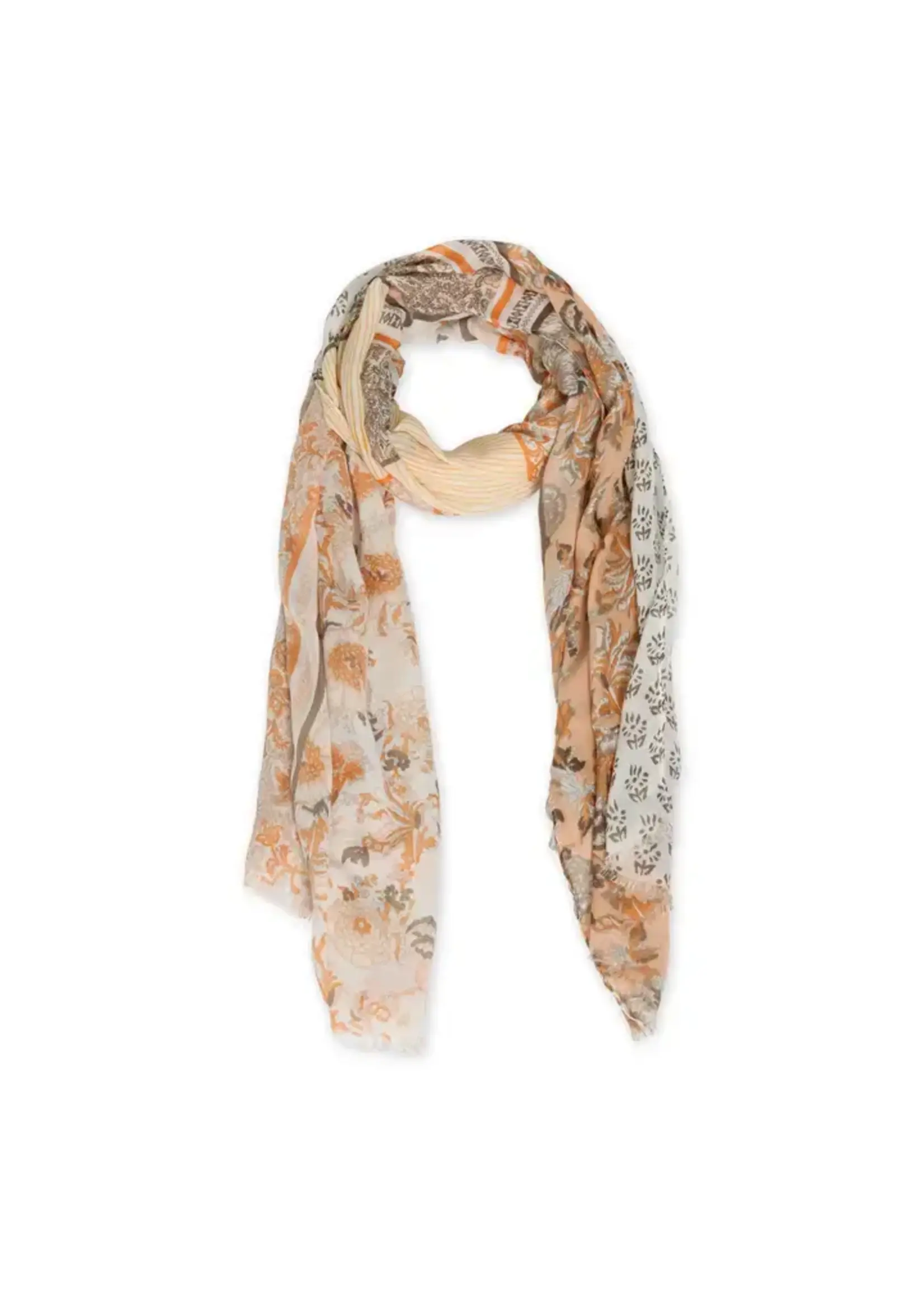 Tickled Pink Orange Boho Floral Insect Shield Scarf