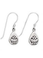 Earring Small Teardrop Lotus