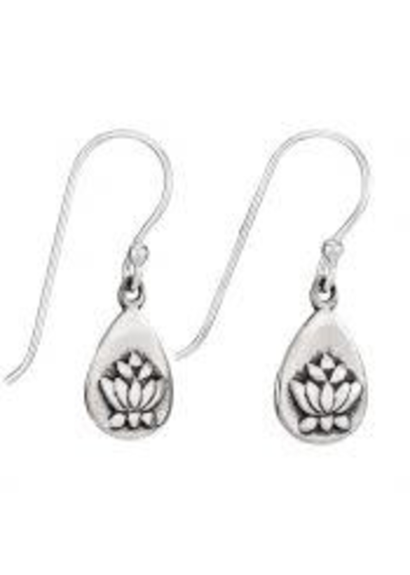 Earring Small Teardrop Lotus