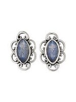 Earrings SS Labradorite Oval Decorated Stud
