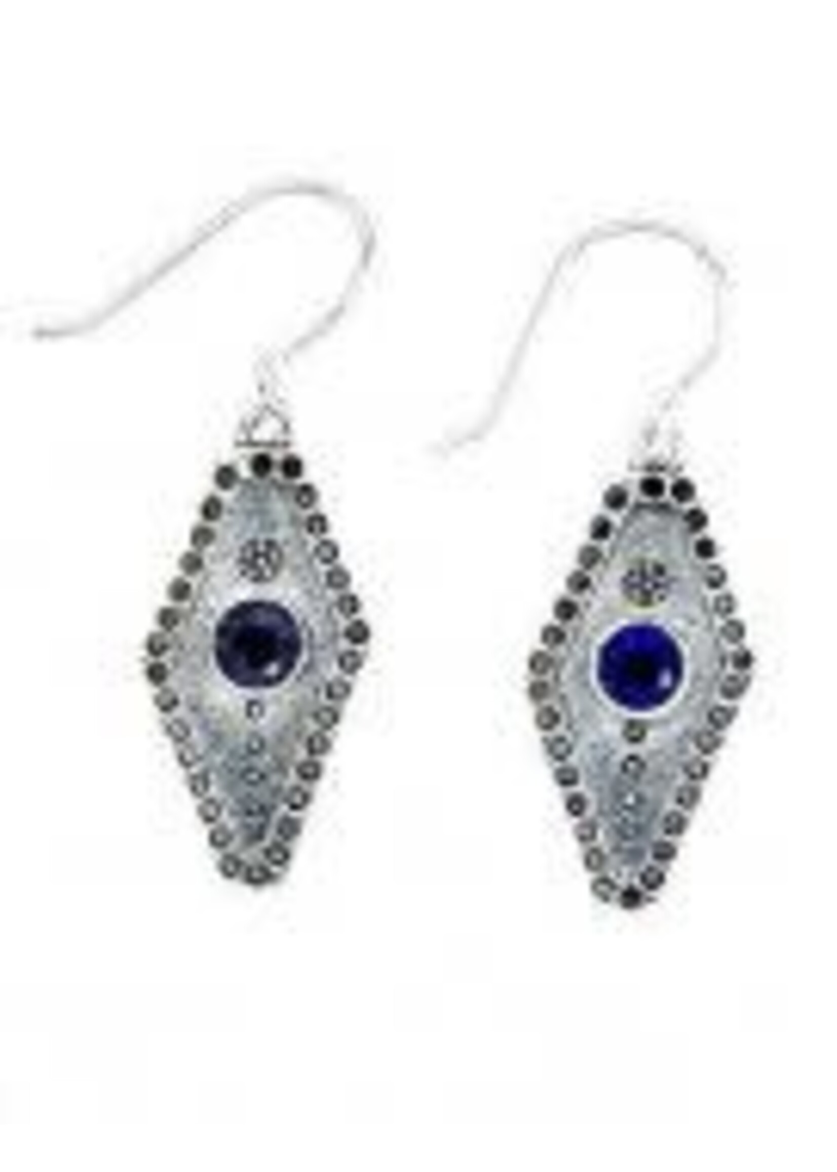 Earrings SS Lapis/Diamond