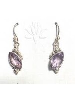 Earrings SS Faceted Amethyst