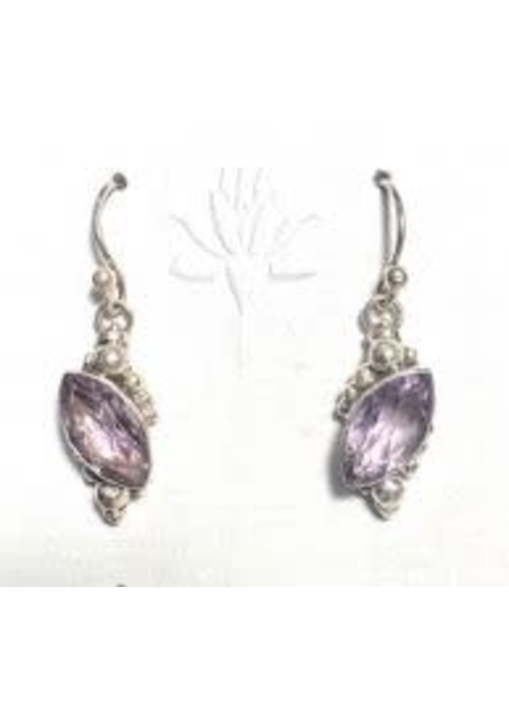 Earrings SS Faceted Amethyst