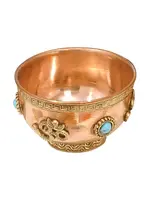 Offering Bowl OM and Turquoise Copper 3.5"