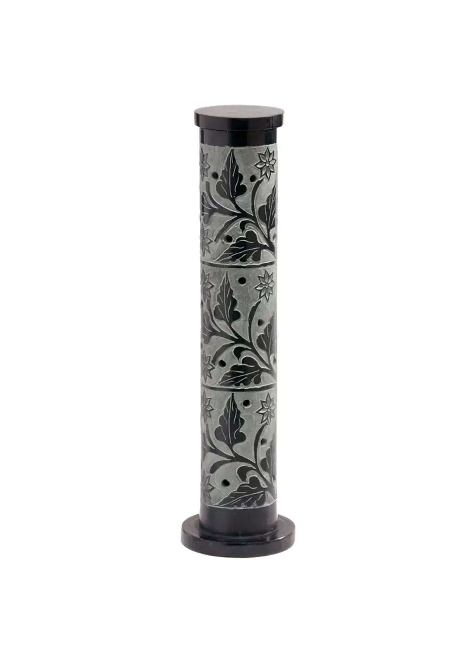 Burner Bottle Floral Vine Black 11.5"H