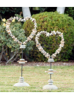 Garden Age Beach Pebble Heart On Stand