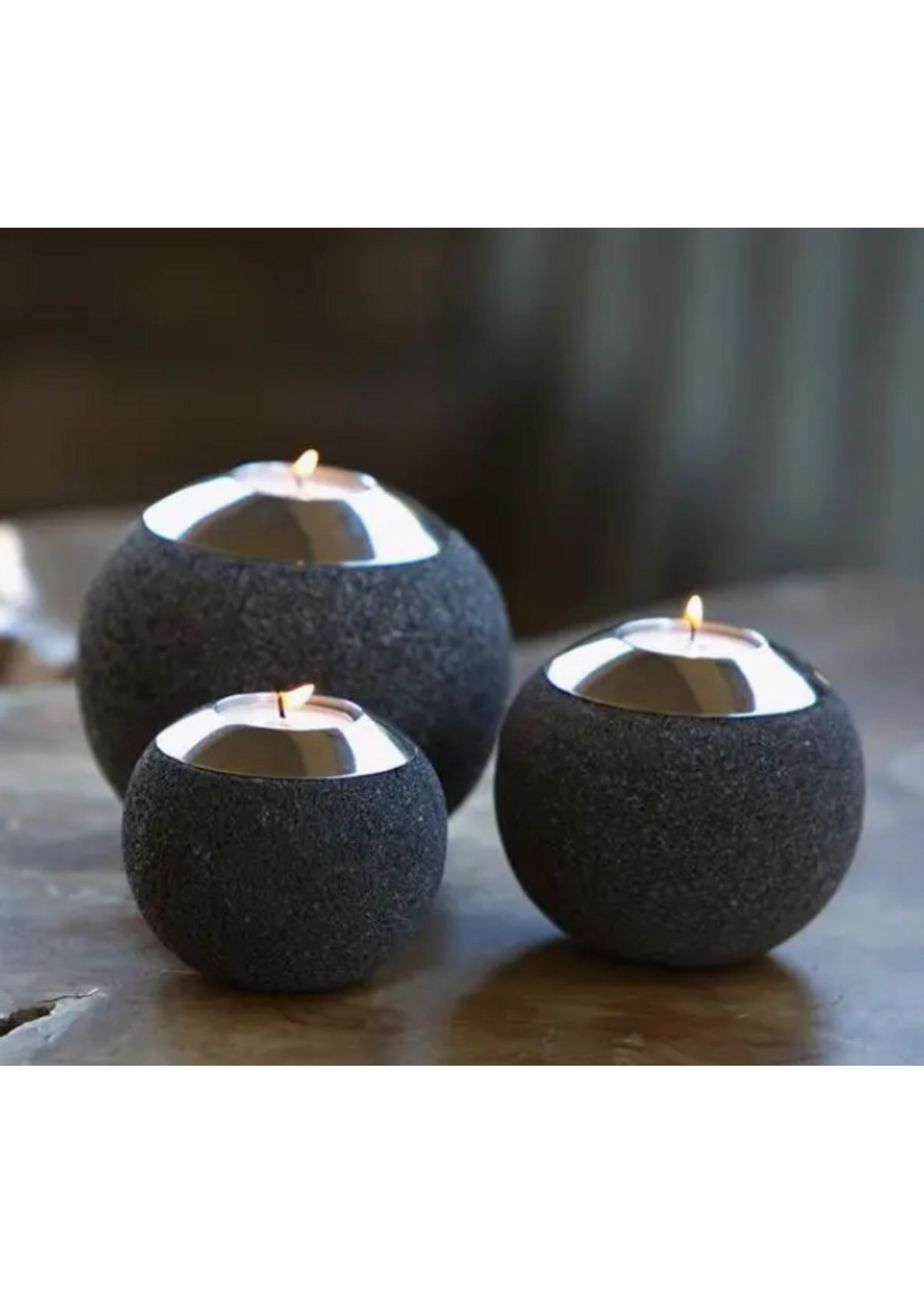Garden Age Lava Stone Tea Light Holders set of 3