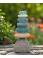 Garden Age Serenity Cairn with off Green Glass