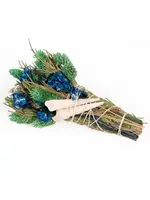 Smudge Wand Andaluca 6" Blue & Green Floral & Greenery with Shells