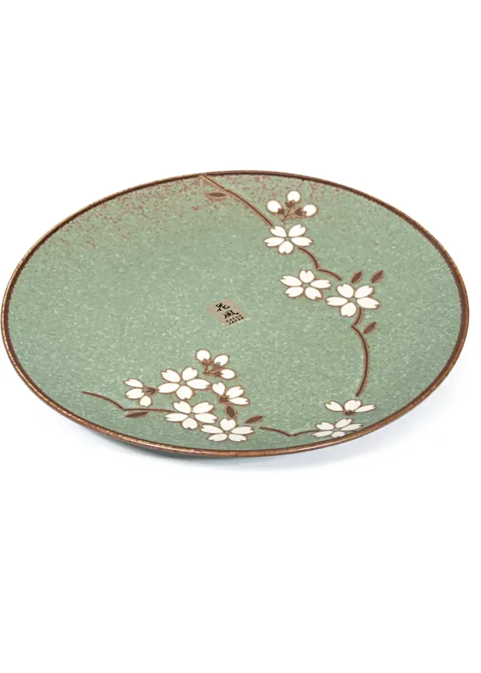 Salad Plate – Green Matte Sakura (8")