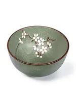 Donburi Bowl – Green Matte Sakura (6.25")