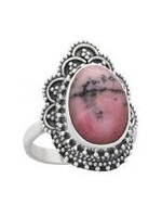 Tiger Mountain Ring Oval Rhodochrosite, Sz 9