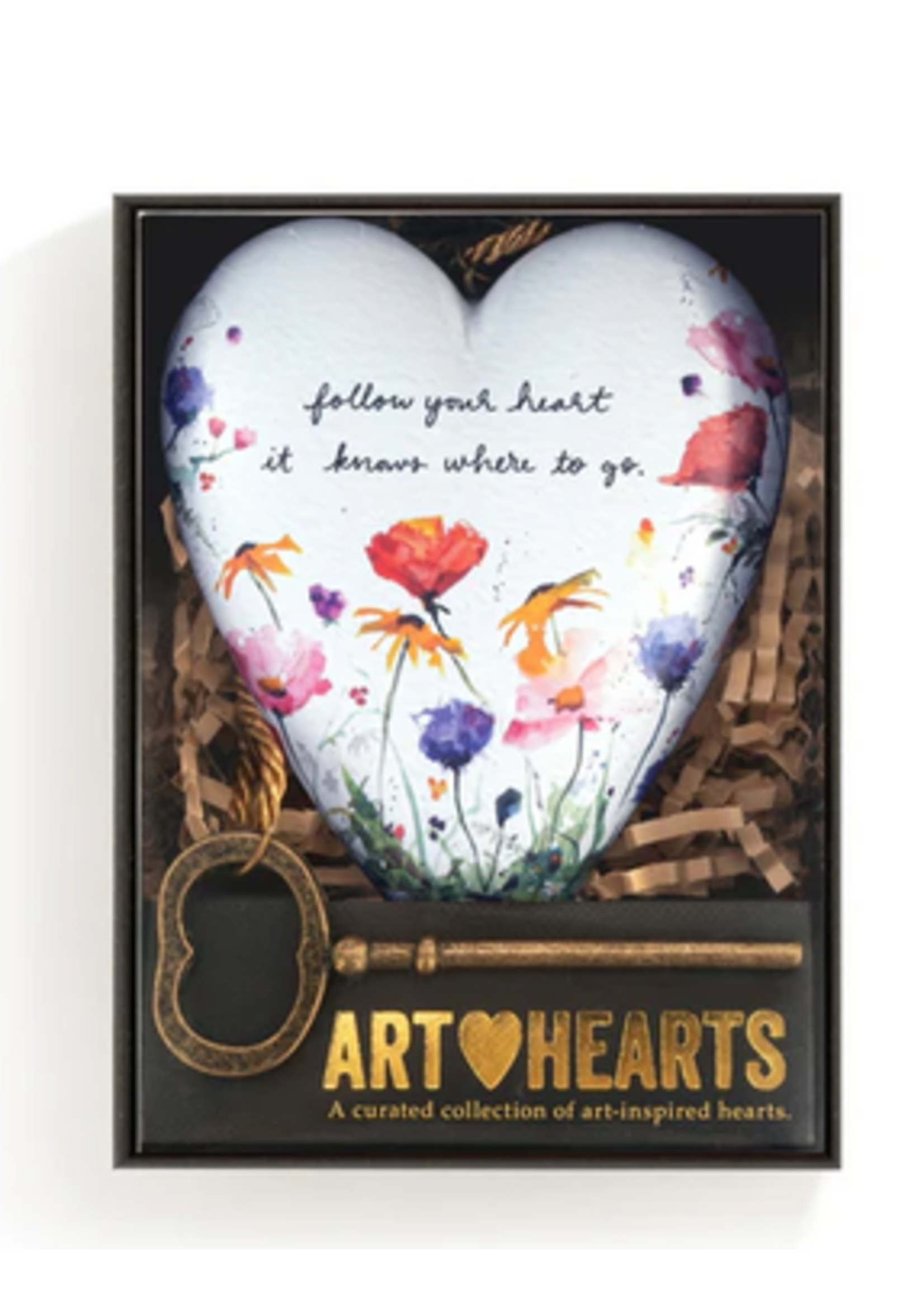 Art Hearts with key Wildflowers Follow Your Heart