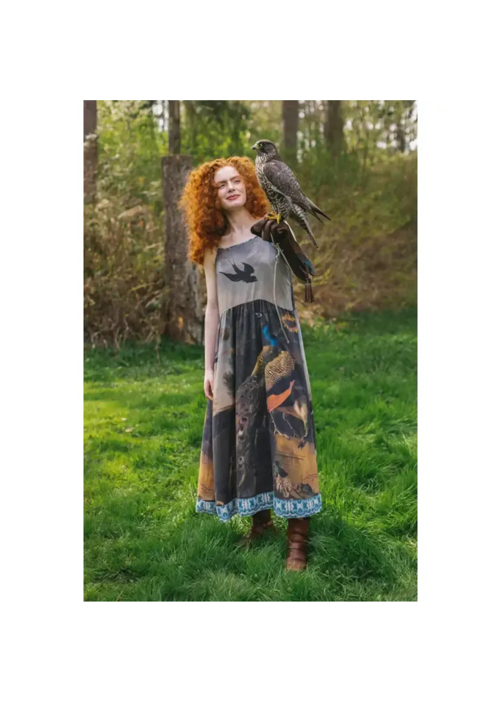 Slip Dress Wild Beauty Peacock S/M
