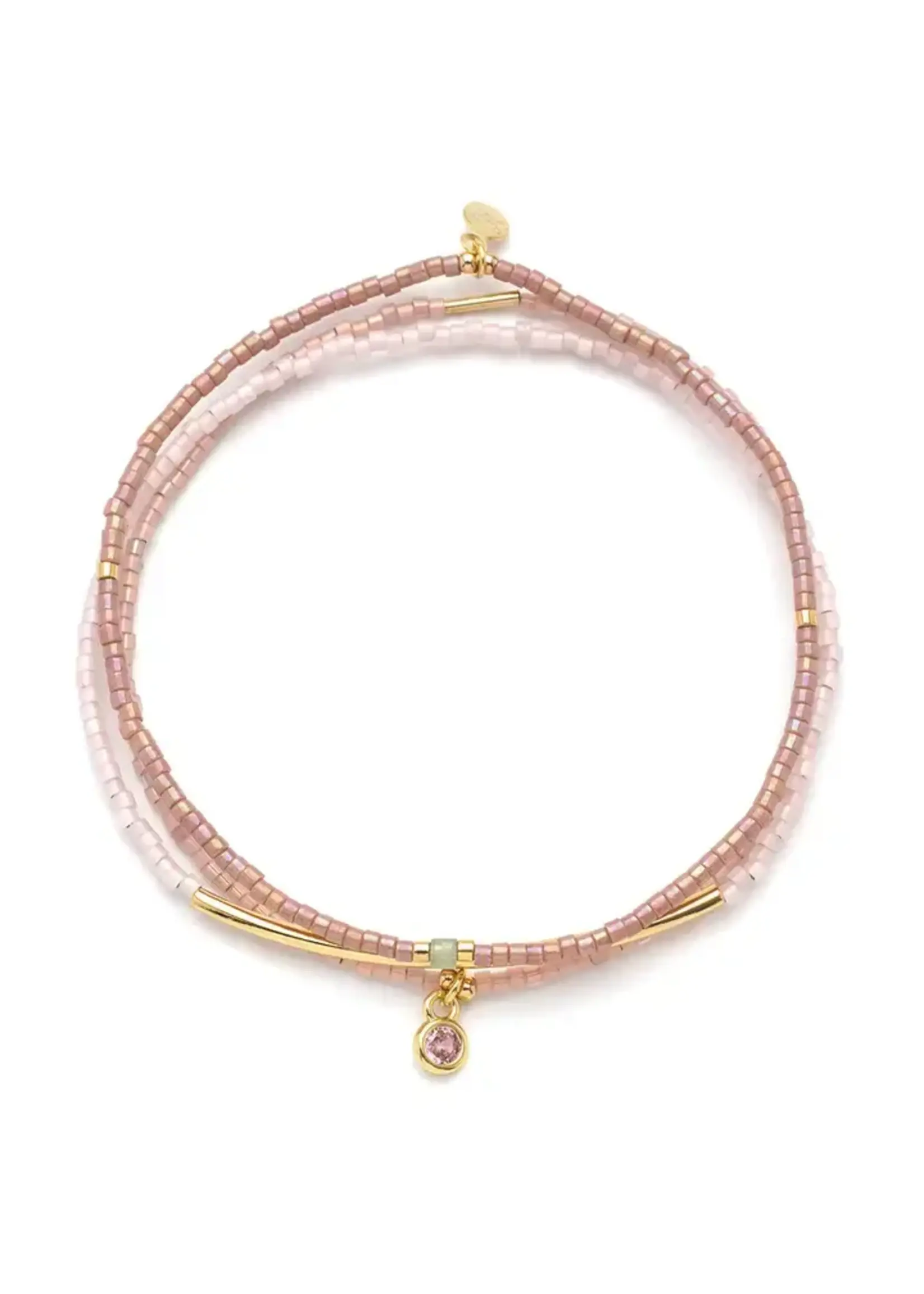 Scout Bracelet Tonal Chromacolor Miyuki Trio - Blush/Gold