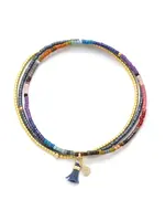 Scout Bracelet Chromacolor Miyuki Trio - Dark Multi/Gold
