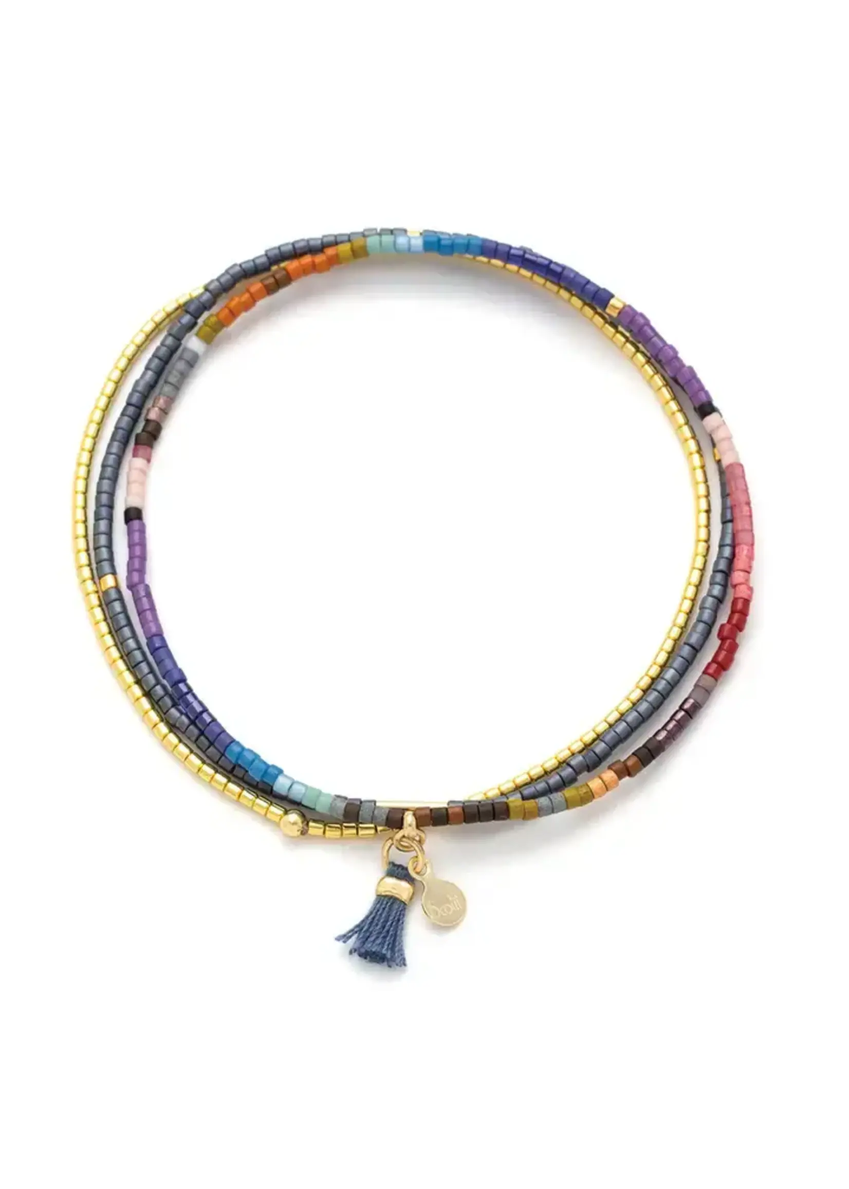 Scout Bracelet Chromacolor Miyuki Trio - Dark Multi/Gold
