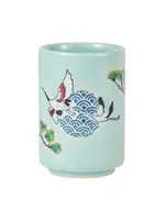 Tea Mug Japanese Crane Yunomi Style 10 Fl oz