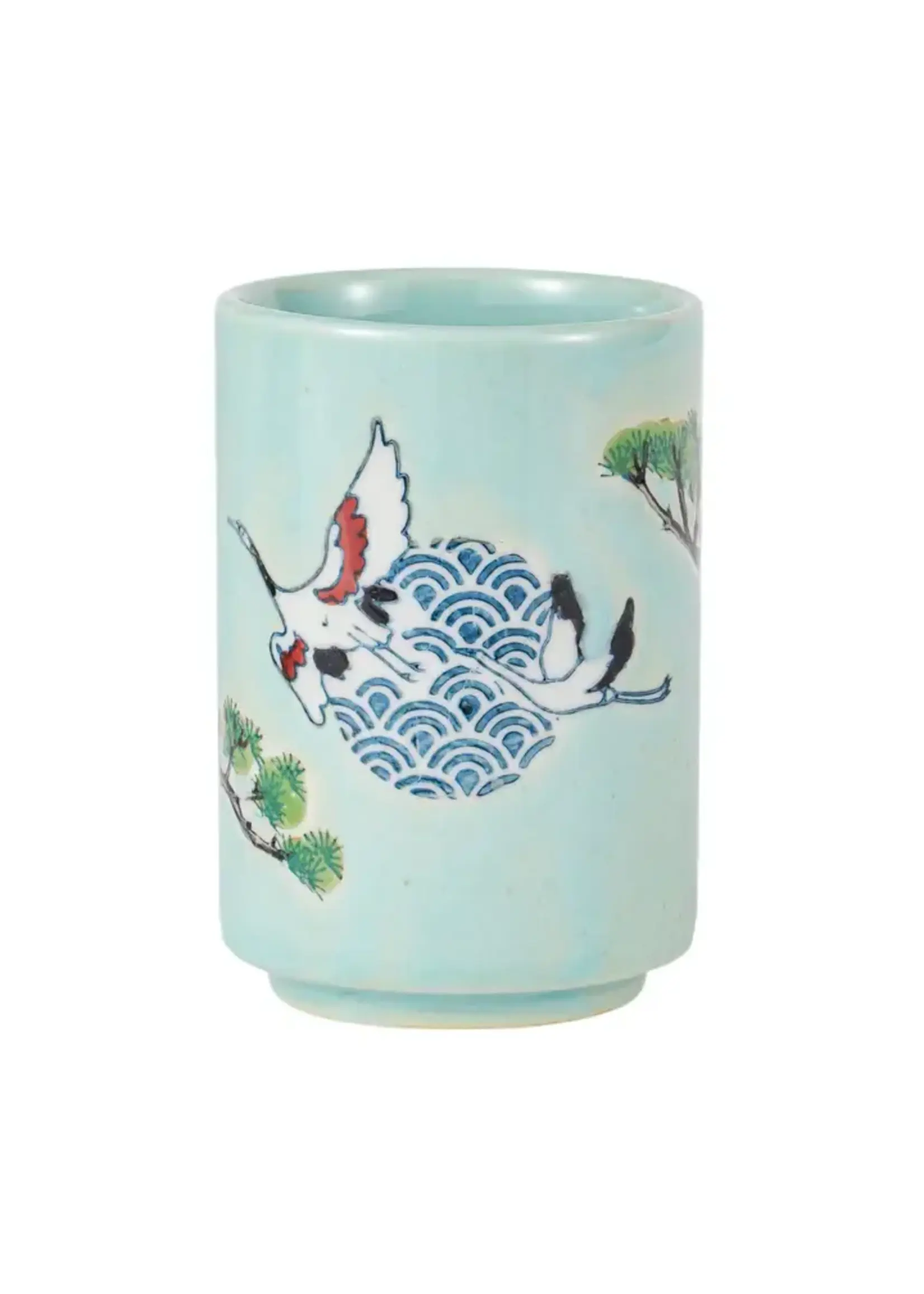 Tea Mug Japanese Crane Yunomi Style 10 Fl oz