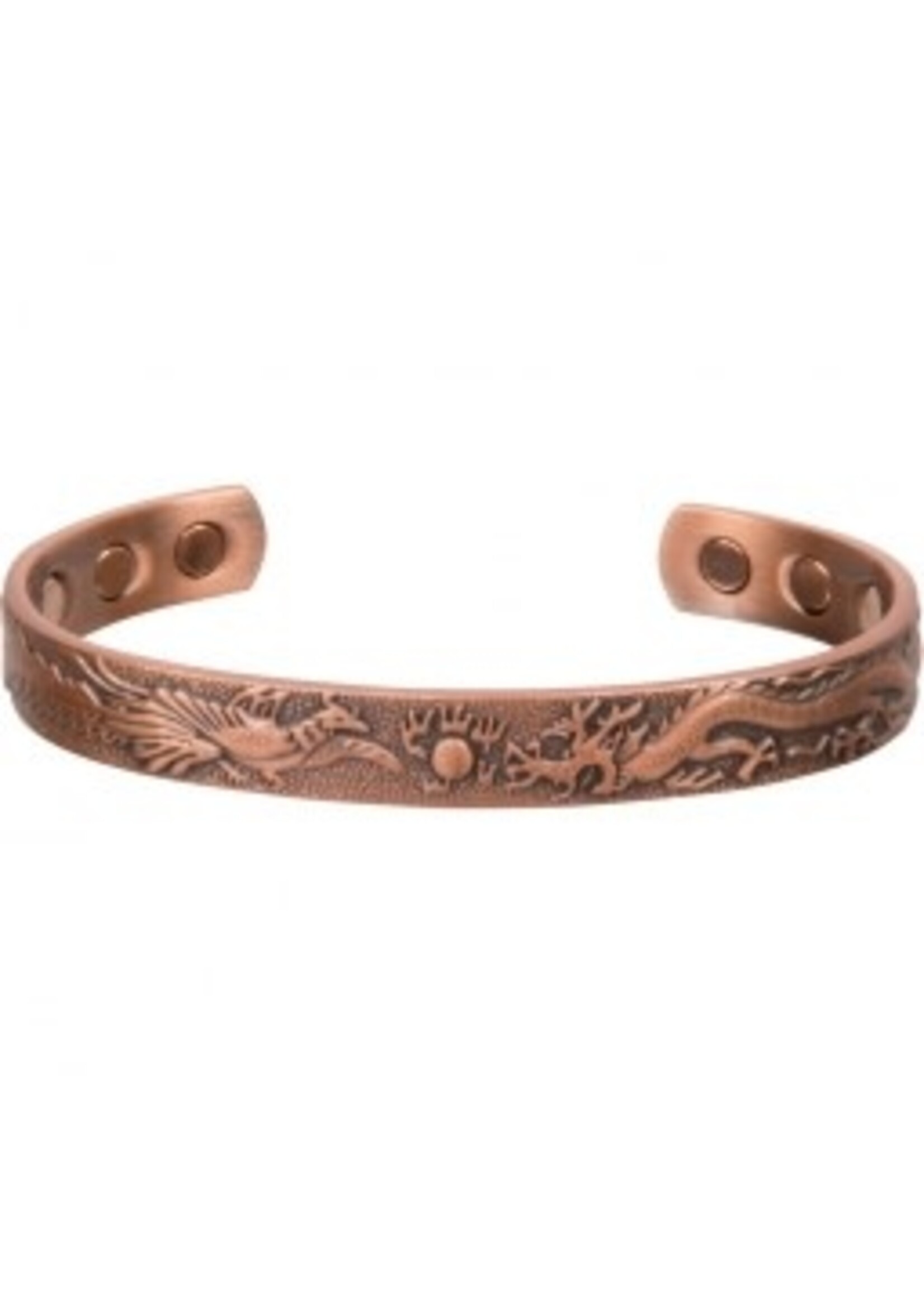 Bracelet Magnetic Copper - Phoenix & Dragon - Antique