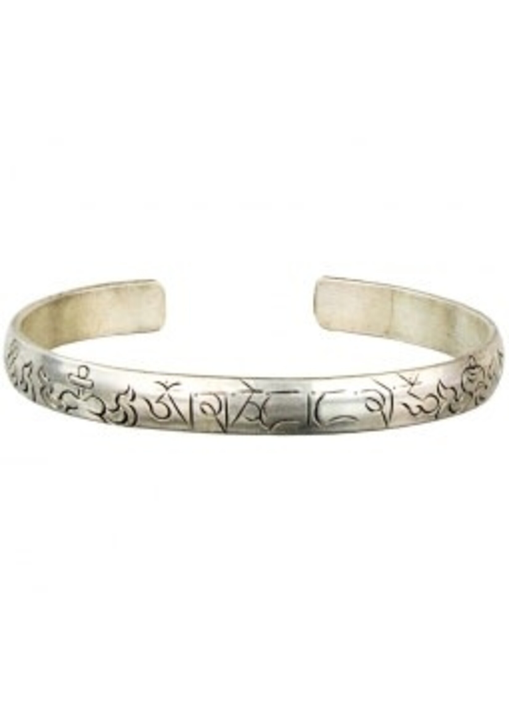 Bracelet Adjustable Silver Finish Om Mane Padme
