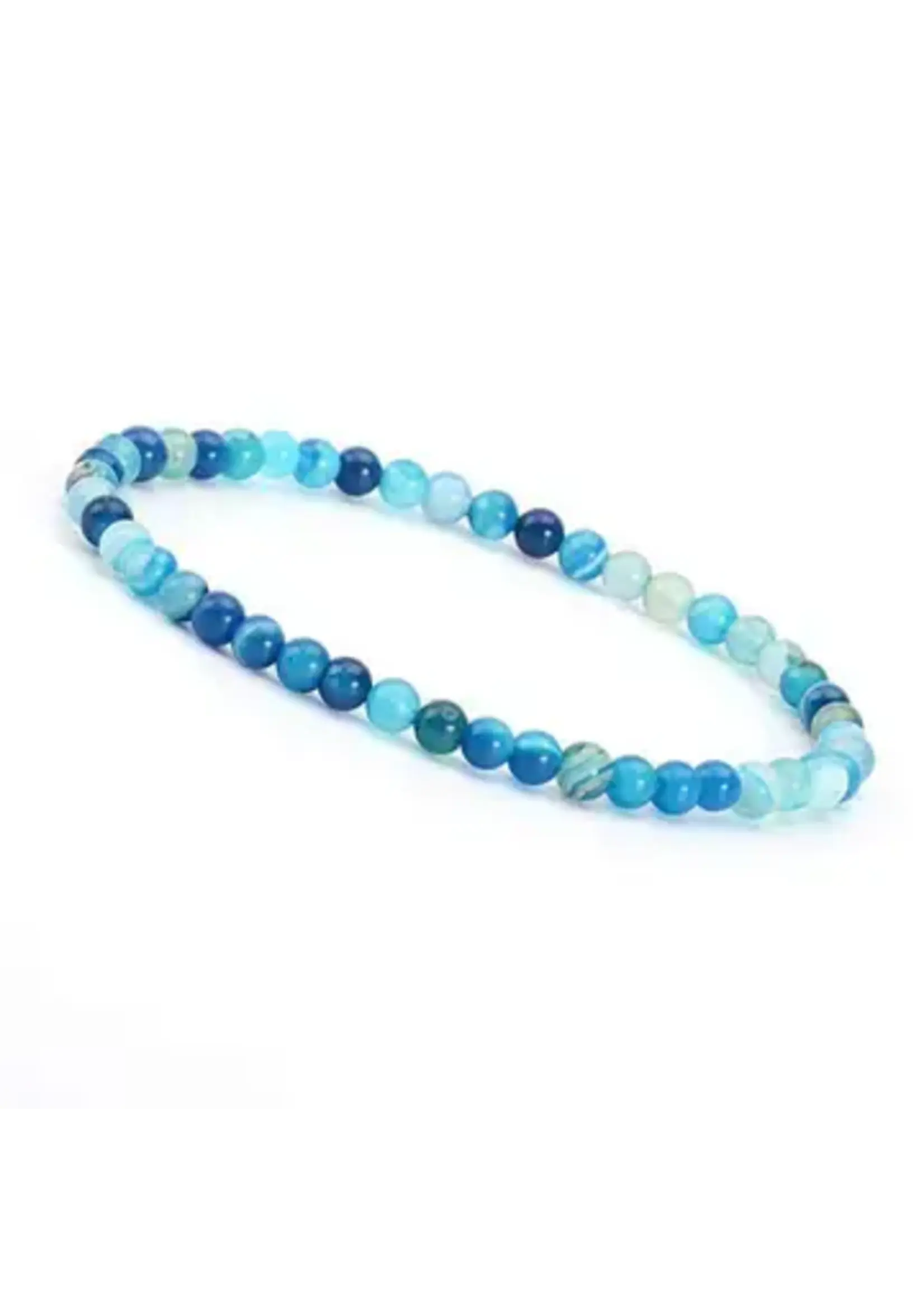 Crystal 4mm Bracelets Blue Lace Agate