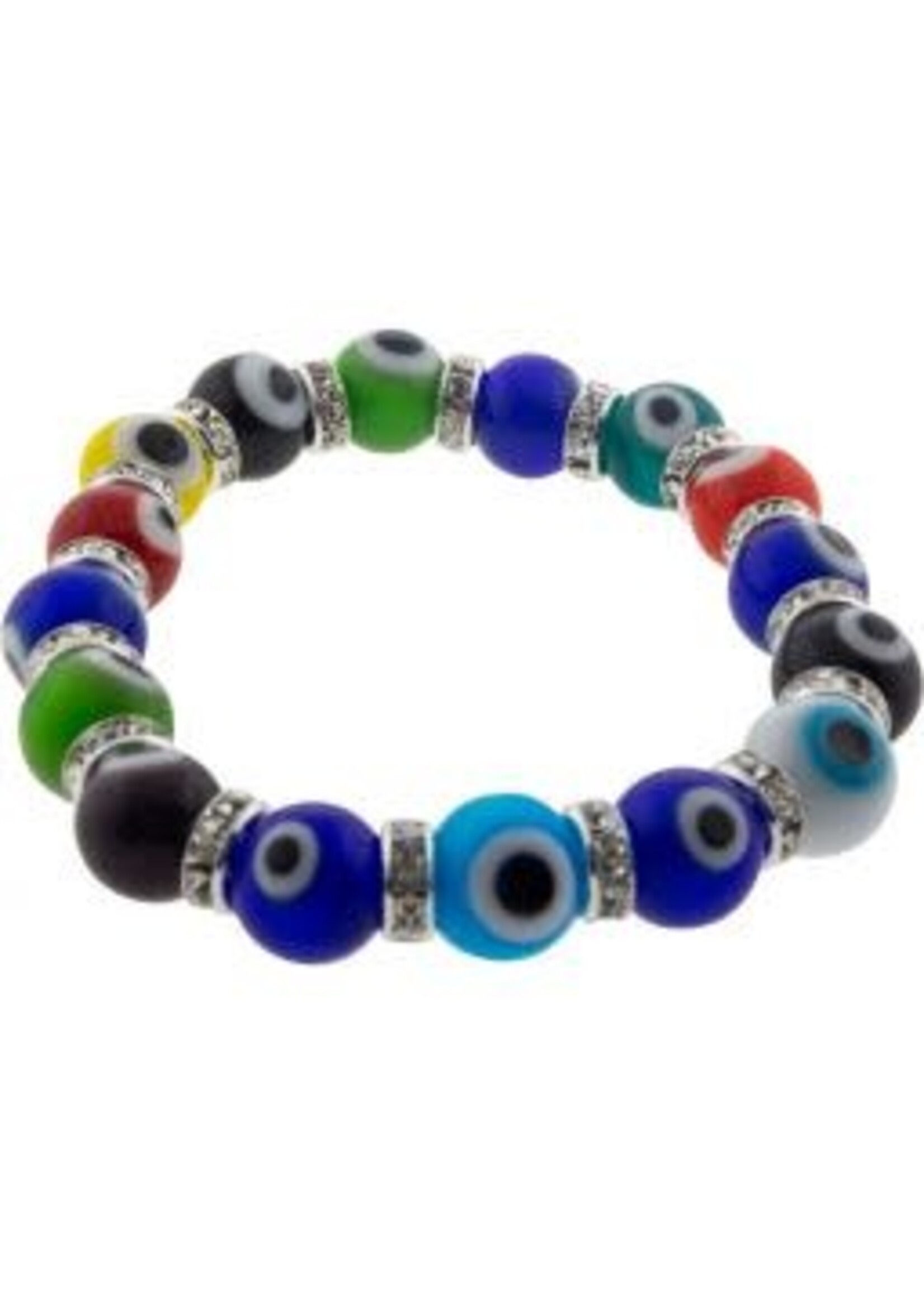 Bracelet Glass Beads Elastic Bracelet Evil Eye Protection Multi Color