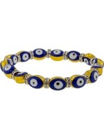 Bracelet Glass Beads Elastic Bracelet Evil Eye Protection - Gold
