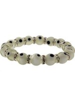 Bracelet Glass Beads Elastic Bracelet Evil Eye Protection White