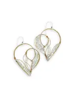 Earrings Lace Pearl Heart SS French Hooks