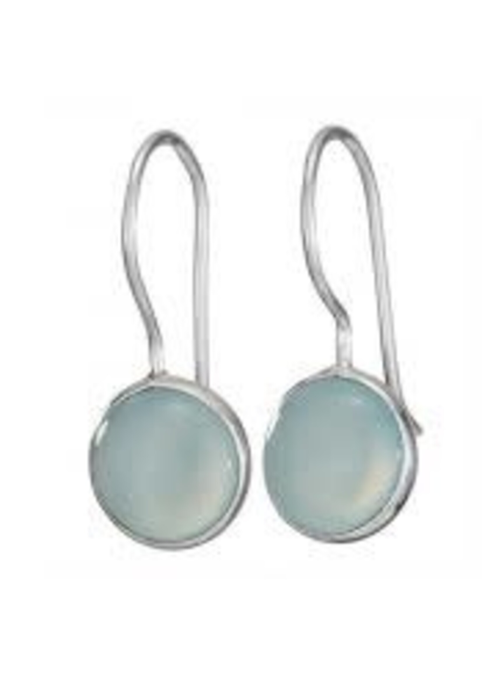Earrings Chalcedony Rnd Cab SS