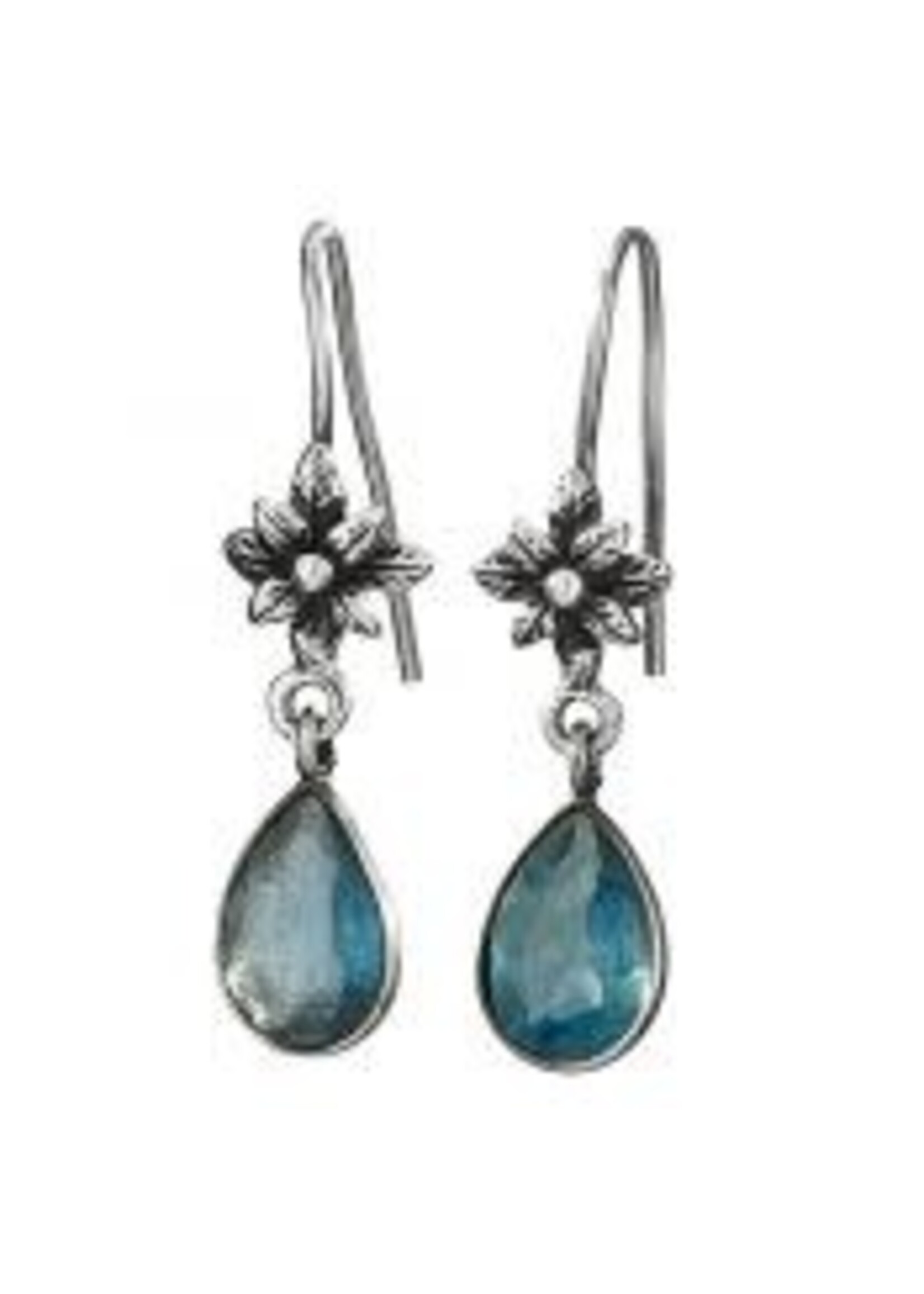 Earrings S/S Apatite Drop Flower