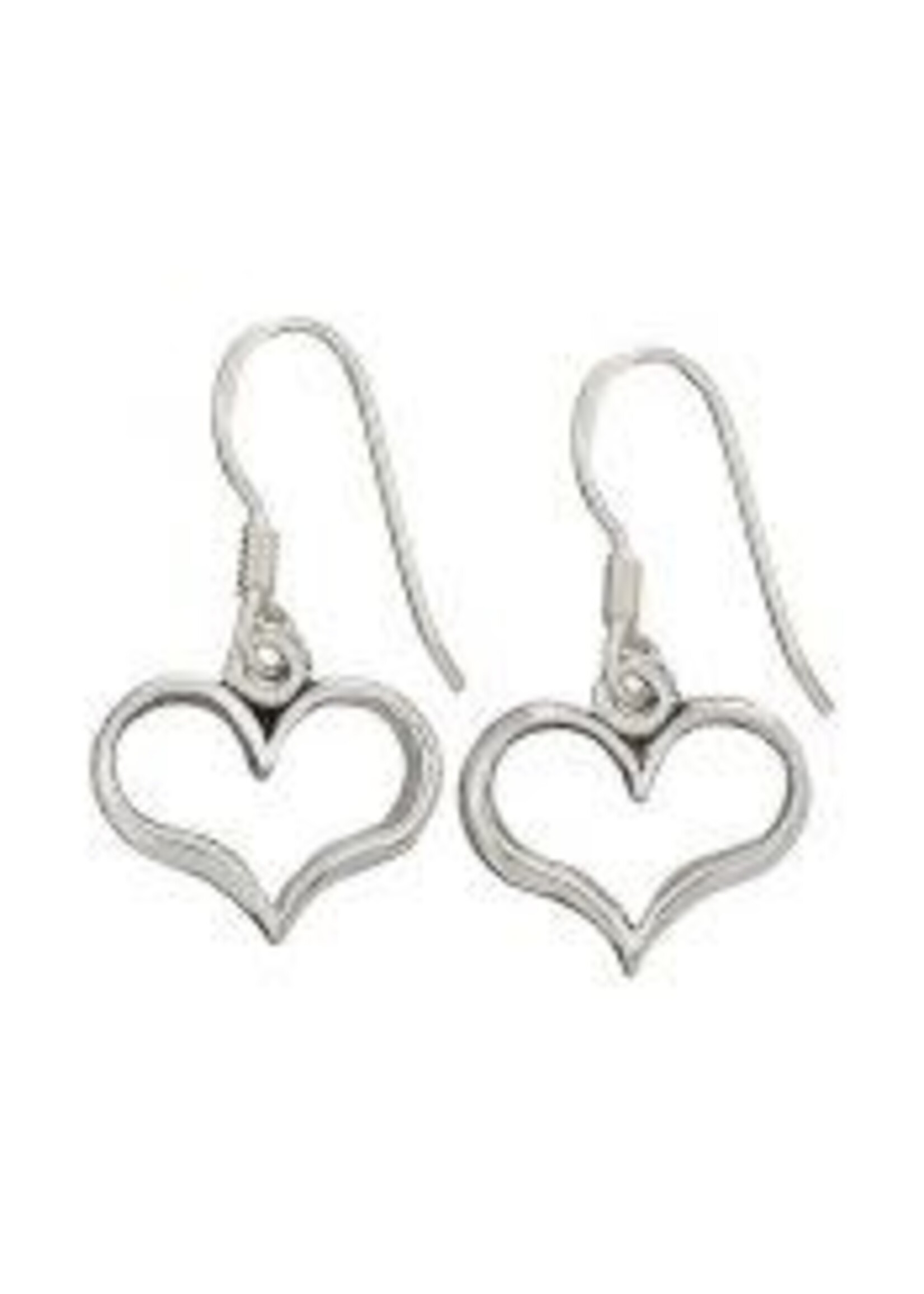 Earrings SS Open Heart Dangle