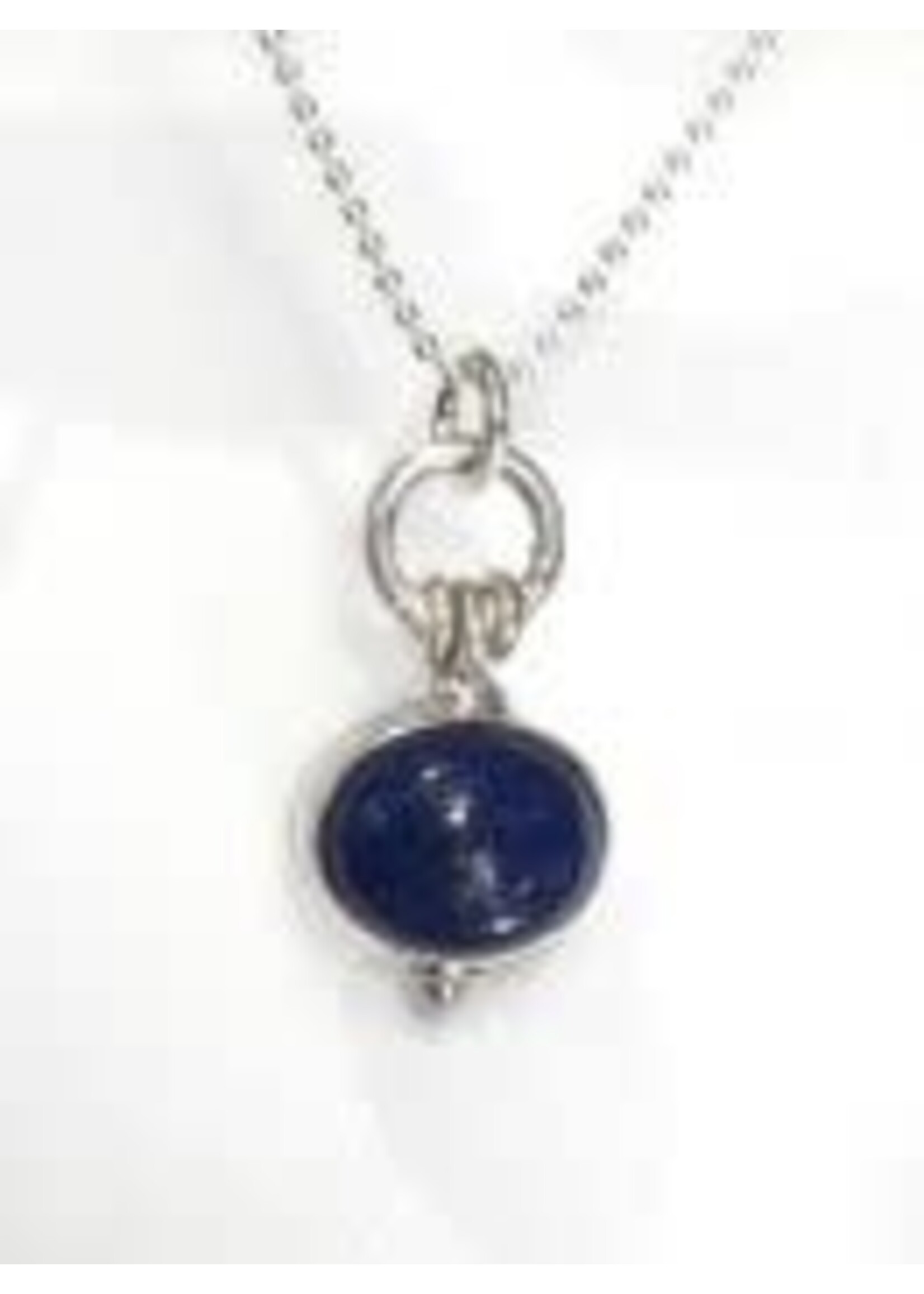 Necklace SS Lapis Oval Cab