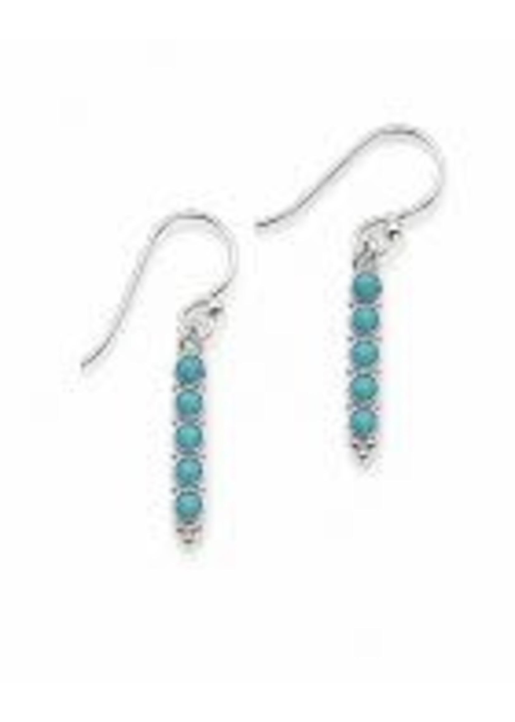 Earrings SS 4 Stone Small Turquoise Drop