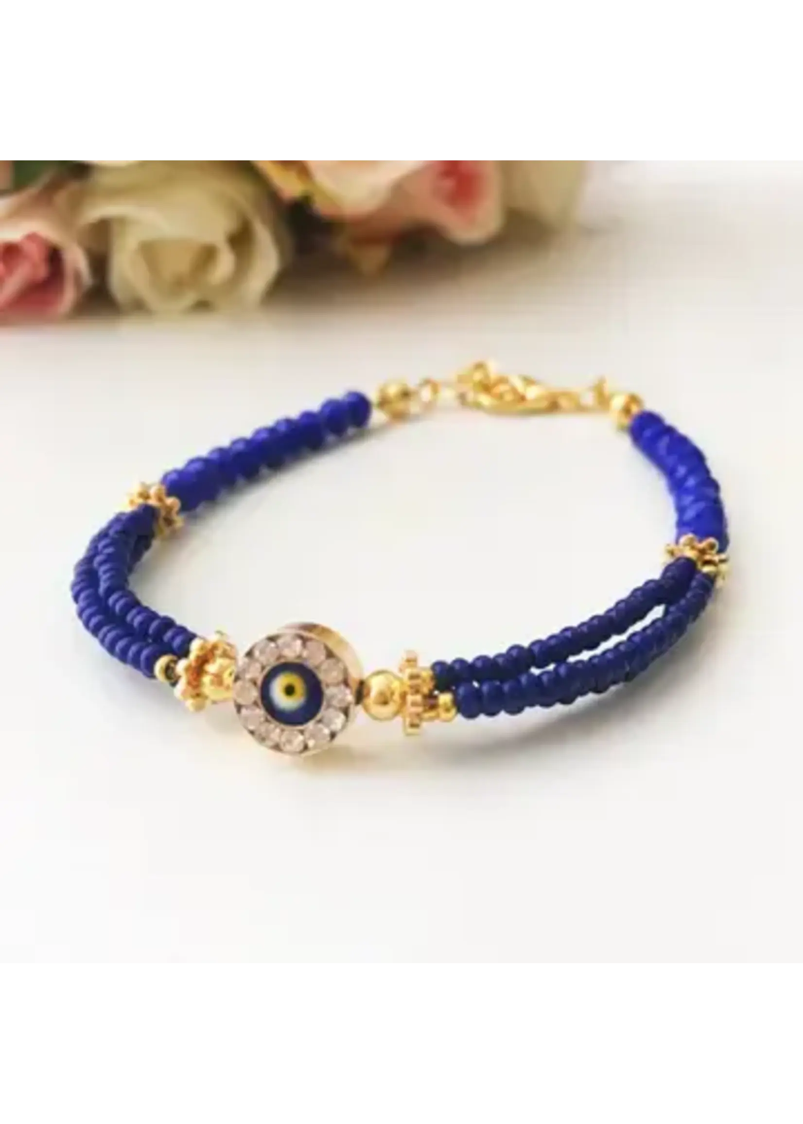 Bracelet Blue Evil Eye Bracelet, Miyuki Beads