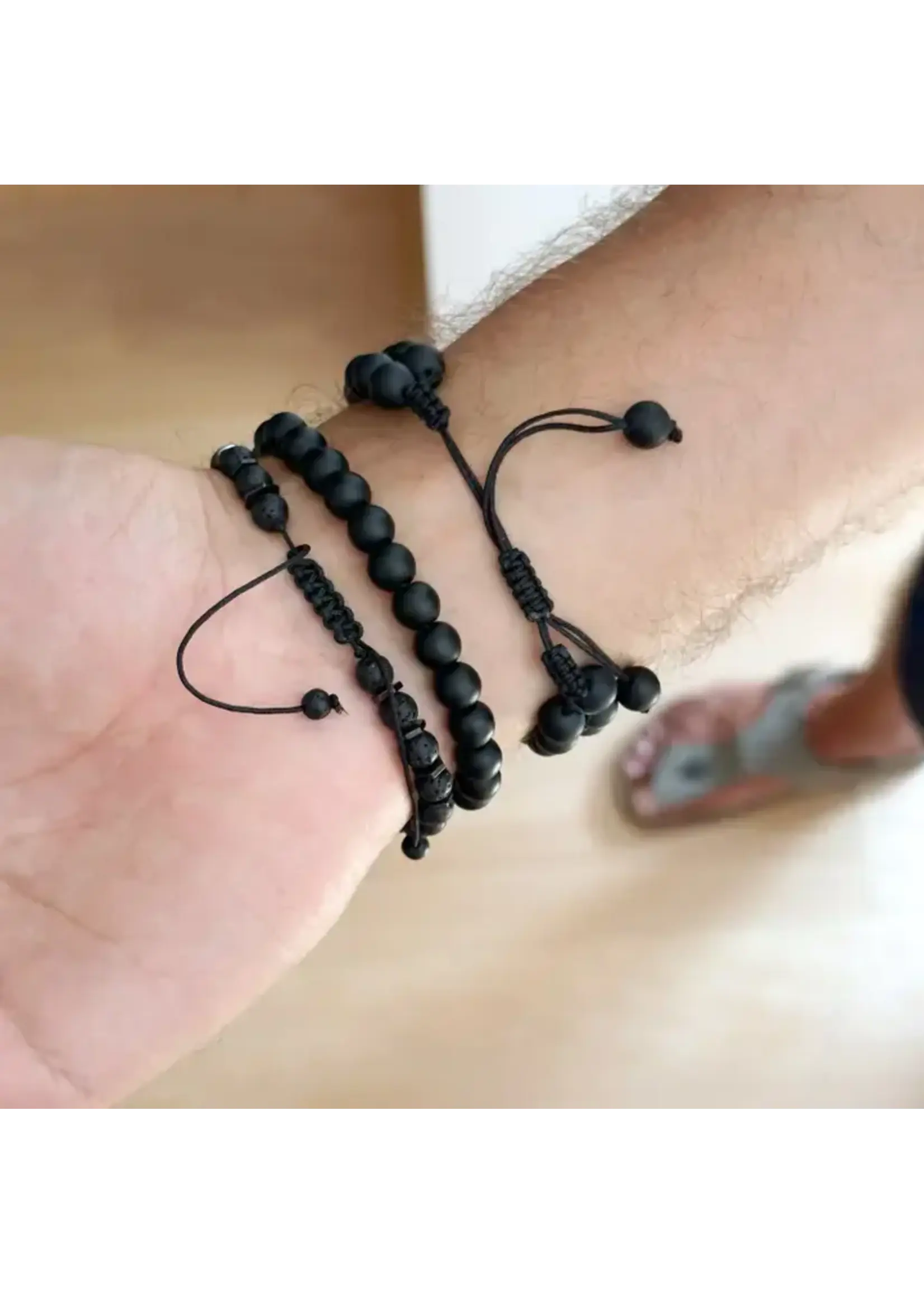 Bracelet Onyx Bracelet with Evil Eye, Mens Bracelet