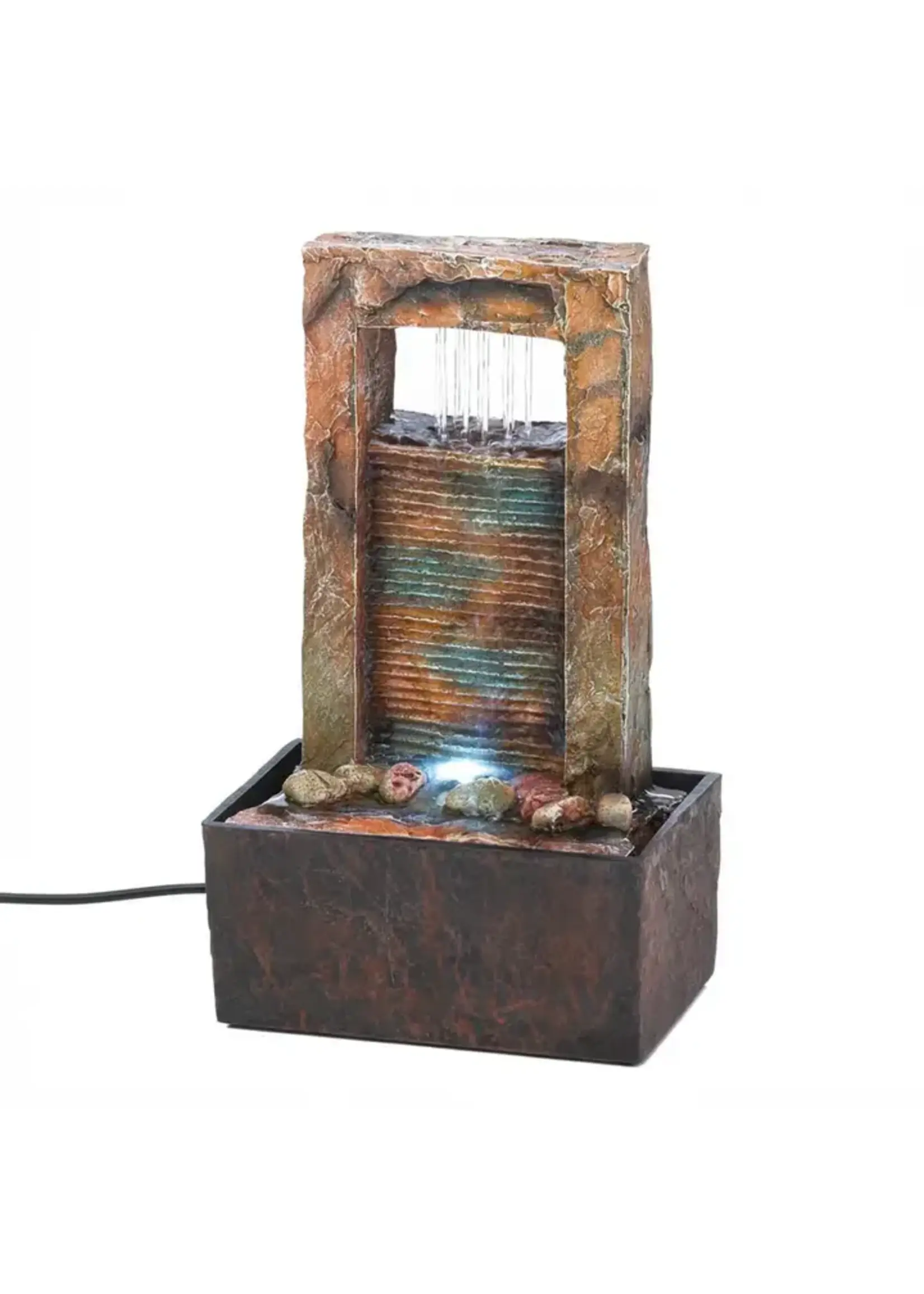 Cascading Water Tabletop Fountain Including Pump