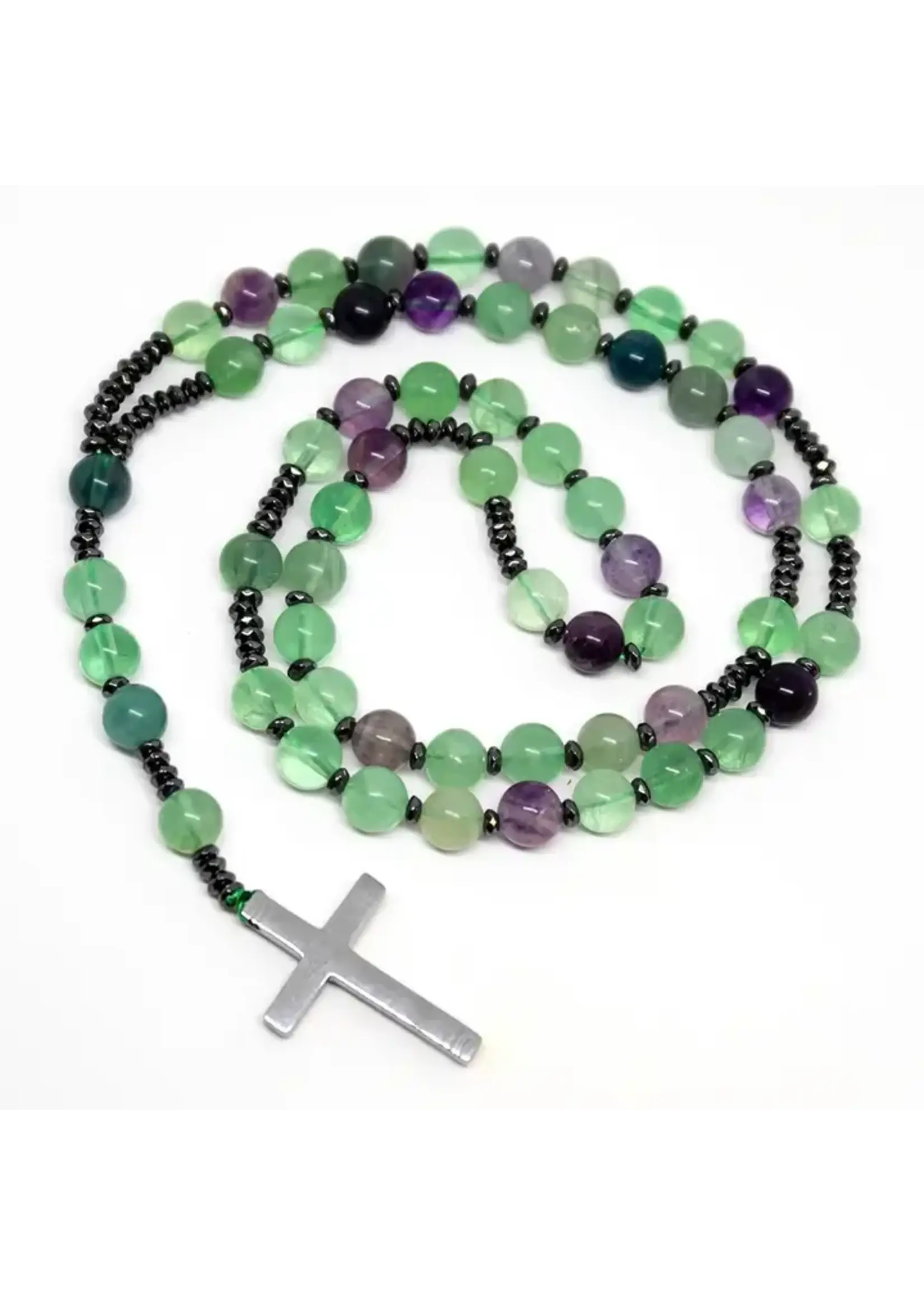 Rosary Rainbow Fluorite - Prayer Beads - 8mm