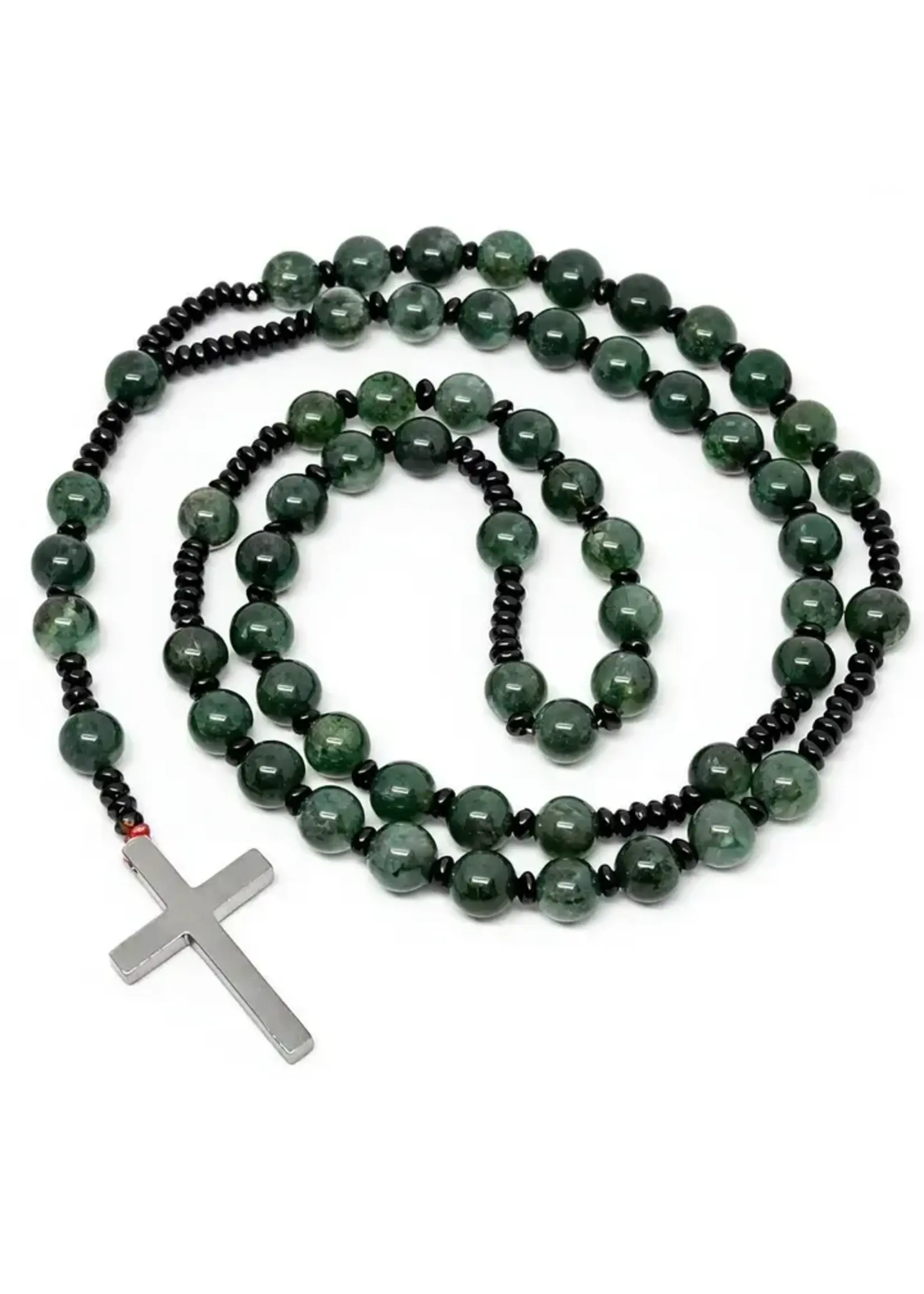 Rosary Moss Agate Gemstone Rosary - Prayer Beads - 8mm