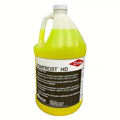 Dow Dowfrost HD Propylene Glycol Heat Transfer Fluid, Concentrated, Yellow