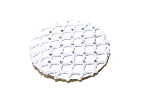 FH2 White Jeweled Bun Cover FH2 BC0024