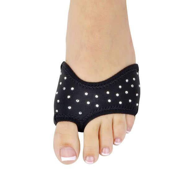 DanzNmotion Bout de pied "Foot Thong" Danshuz 6422, En néoprène couleur: Noir, Avec Strass "Rhinestones"