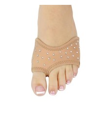 DanzNmotion Bout de pied "Foot Thong" Danshuz 6421, En néoprène couleur: Tan, Avec Strass "Rhinestones"