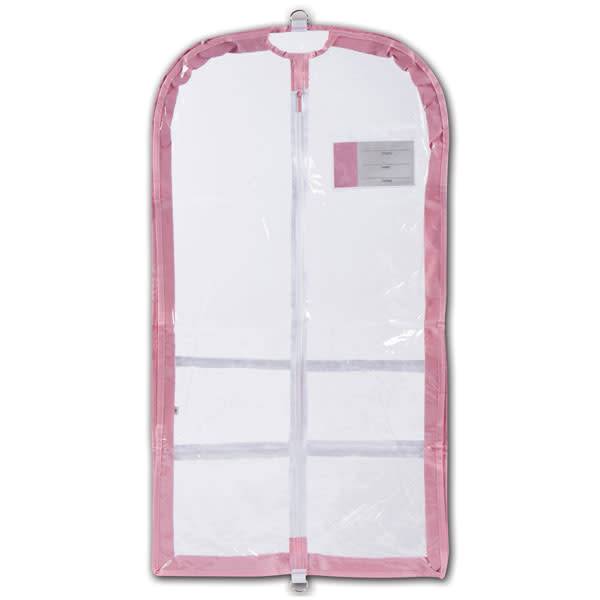 DanzNmotion Housse à costume transparente Danshuz B595, Extensible jusqu'à 3 pouces d'épaisseur, Couleur du contour: rose