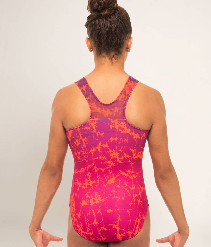 Motionwear Maillot gymnastique Motionwear 1337, Bretelles larges avec Mesh au dos, Imprimé par sublimation