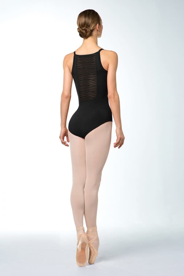 Bloch Maillot de Danse, Bloch L4897, Bretelles spaghetti, Avec "Venezia Stripe Mesh"