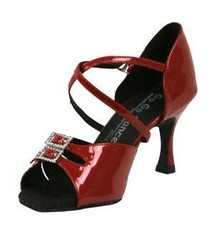 Gogodance Soulier de "Ballroom" GO9525, Talon 2.5 po., Style "X-Strap", Avec double boucle au dessus