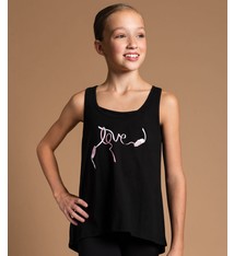 Motionwear Camisole style "High Low Tank" Motionwear 5903, imprimé: "LOVE" au devant