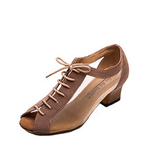 Gogodance Soulier de "Ballroom" de pratique lacé GO4051, Talon cubain 1.8 po., Avec "Mesh" au dessus